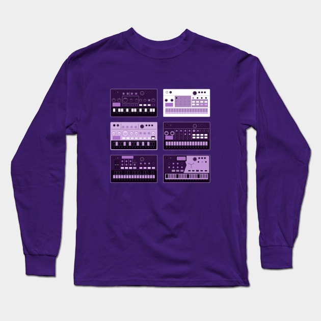 Electronic Musician Volca Synth, Drum Machine, Sampler Long Sleeve T-Shirt by Atomic Malibu